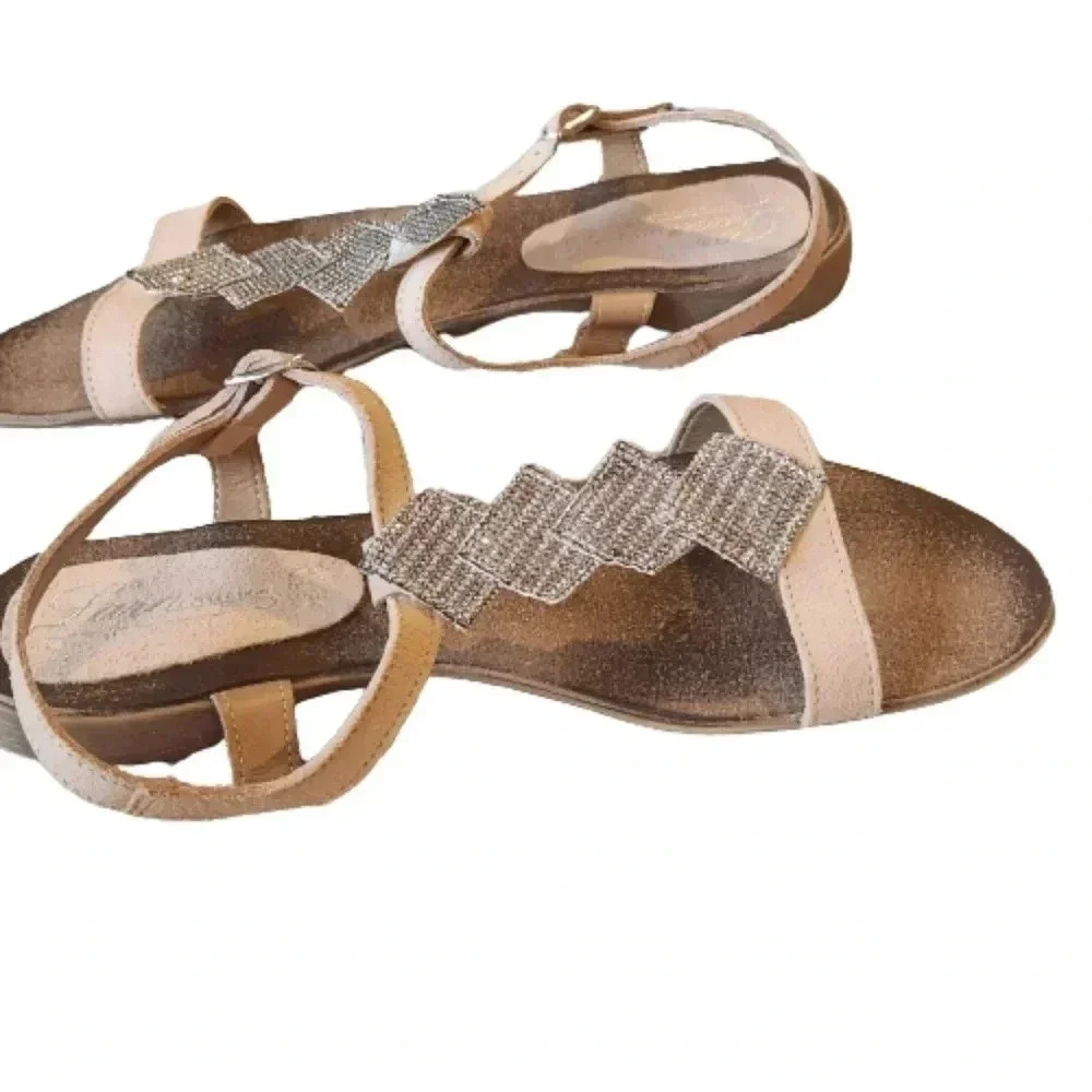 Lara Collection “Oliva” Leather Sandals | Made in Italy | EU 38 (US 7.5–8)